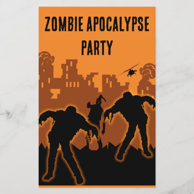 Flyer Invitación del Fiesta zombi apocalypse (Frente)