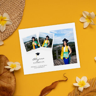 Flyer Invitación del Gorra de Graduación de Foto del Ins