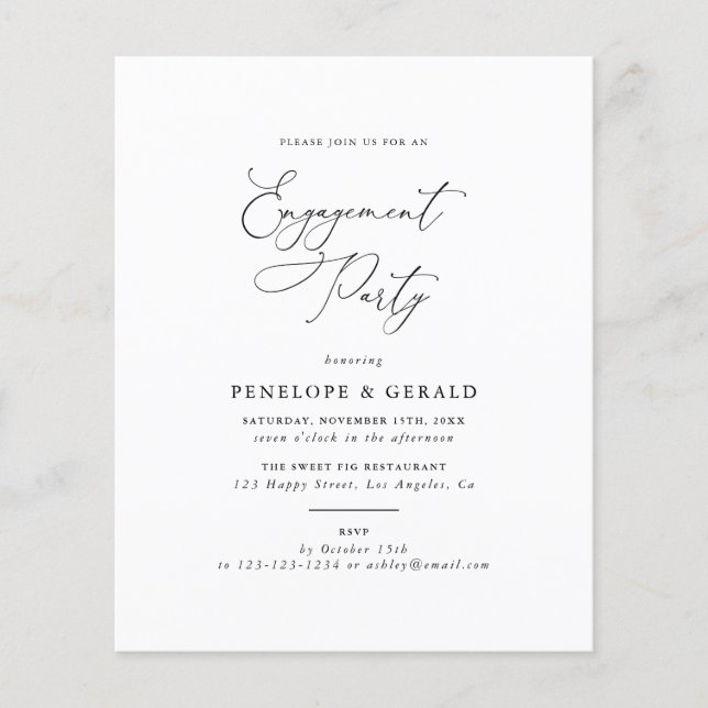 Flyer Invitación del Partido de Compromiso Blanco y Negr (Frente)