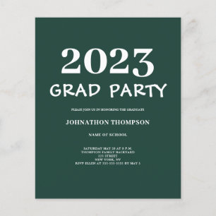 Flyer Invitación del Partido de Graduación Verde Presupu