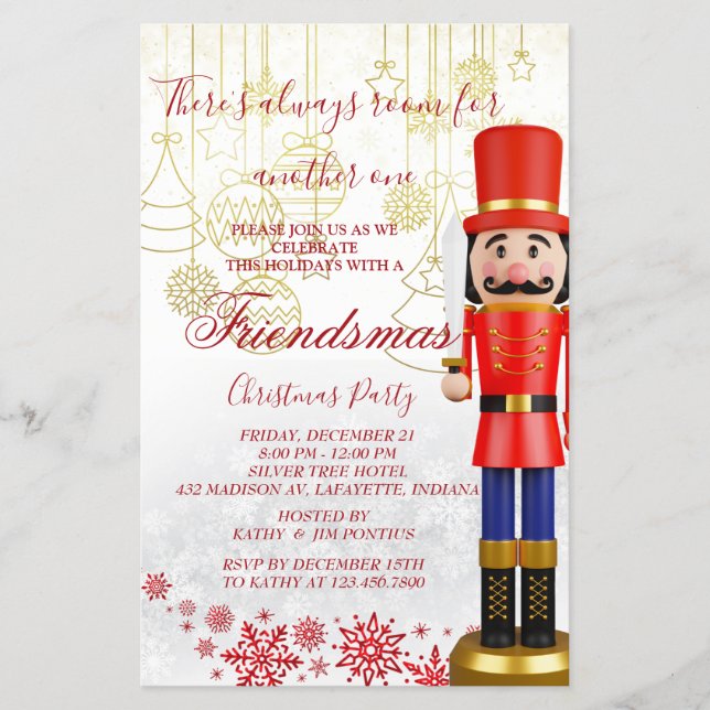 Flyer Invitación del partido de los Navidades Nutcracker (Frente)