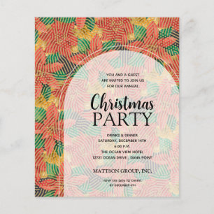 Flyer Invitación del partido de Navidades de Poinsettias