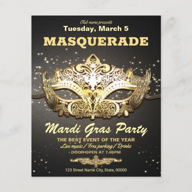 Flyer "Invitación del partido Mardi Gras (Frente)