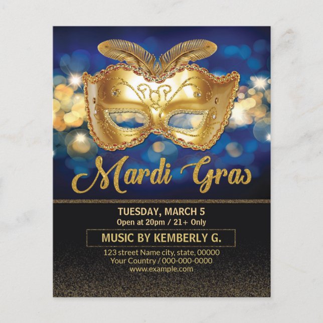 Flyer Invitación del partido Mardi Gras (Frente)