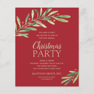 Flyer Invitación del partido Navidades de la verde elega