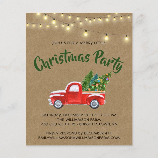 Flyer Invitación del partido Navidades de presupuesto de (Frente)