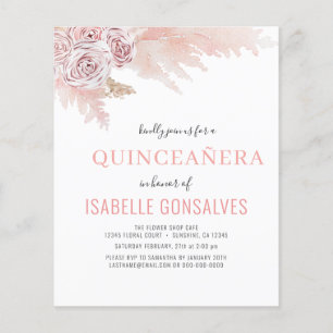 Flyer Invitación del partido Quinceañera Moda del Boho d