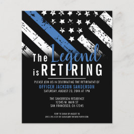 Flyer Invitación delgada de la línea azul para la jubila