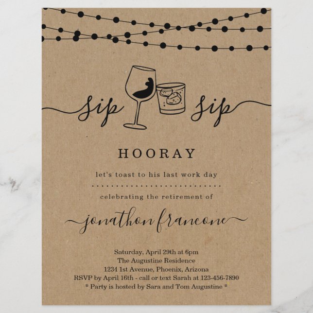 Flyer Invitación divertida del partido de retiro (Frente)