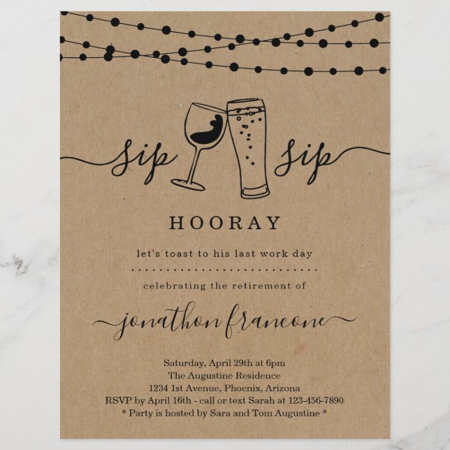 Flyer Invitación divertida del partido de retiro (Frente)