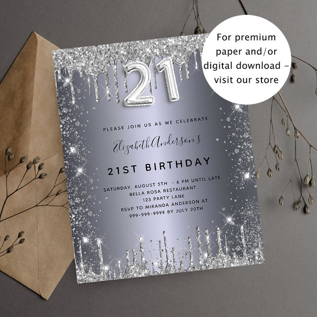 Flyer invitación económica de cumpleaños número 21 con b (Subido por el creador)