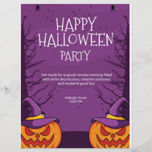 Flyer Invitación editable de Halloween, Fiesta de Hallow