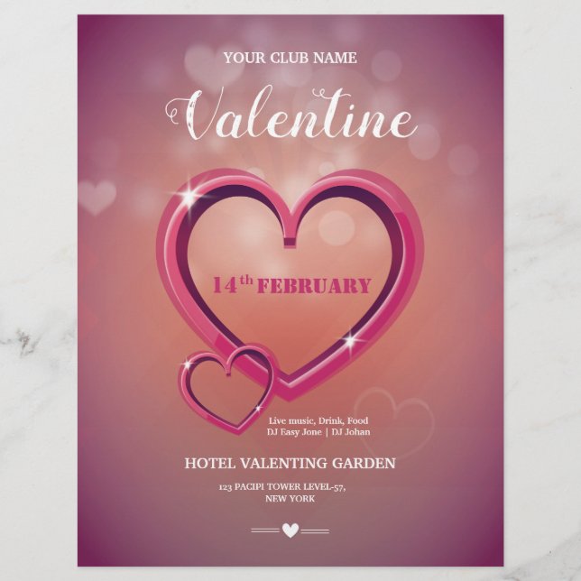 Flyer Invitación el día de San Valentín (Frente)