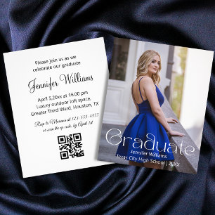Flyer invitación elegante con código qr para fiesta de g