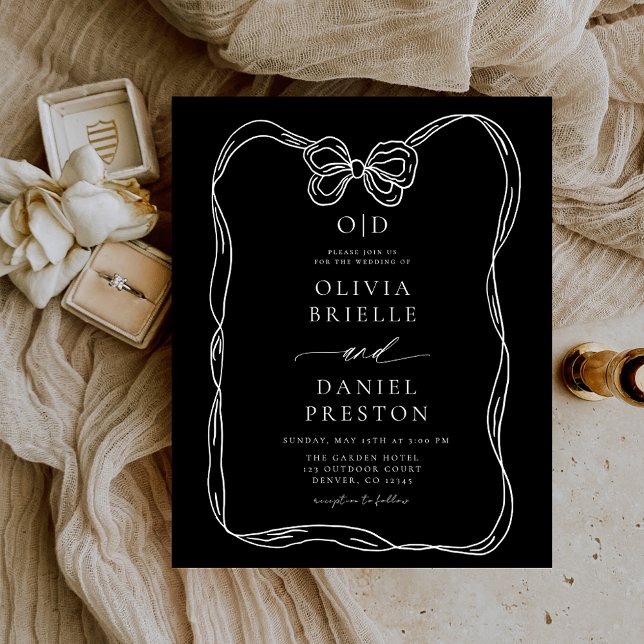 Flyer Invitación elegante de barro blanco y negro de pre (Subido por el creador)