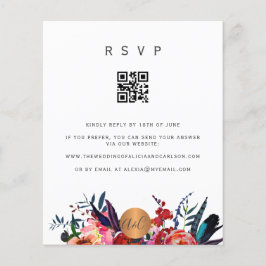 Flyer Invitación elegante floral código QR presupuesto R