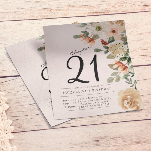 Flyer Invitación floral 21ª al presupuesto por cumpleaño (Subido por el creador)