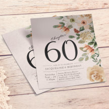 Invitación floral 60 a un presupuesto por cumpleañ
