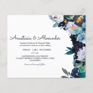 Flyer Invitación floral a la ceremonia de boda. Flye