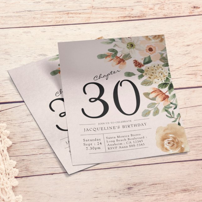 Flyer Invitación floral al presupuesto por 30 años (Subido por el creador)
