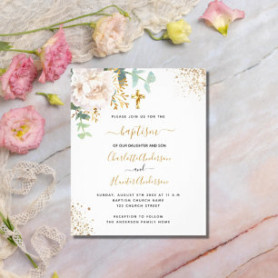 Flyer Invitación floral de presupuesto para gemelos de e