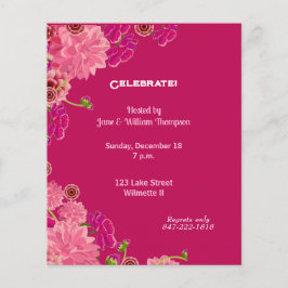 Flyer Invitación floral magenta