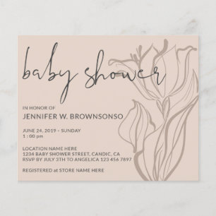 Flyer Invitación floral moderna para fiesta de baby show