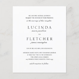 Flyer Invitación formal formal de matrimonio presupuesta