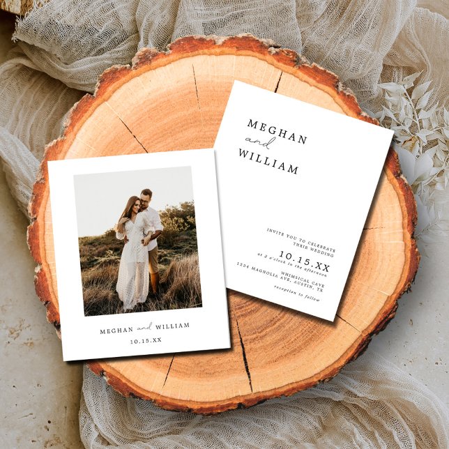 Flyer Invitación mínima de bodas fotográficas de Boho co (Subido por el creador)