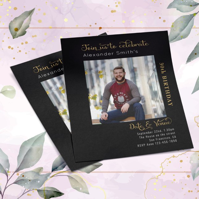 Flyer Invitación negra de cumpleaños número 30 del presu (Subido por el creador)