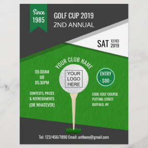 Flyer Invitación para agregar foto al torneo de golf del