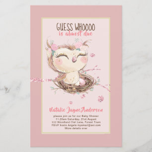 Flyer Invitación para Baby Shower de Niñas o Niños Adora
