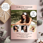 Flyer Invitación para el presupuesto de la foto de oro d<br><div class="desc">Tenga en cuenta que esta invitación está en papel de volante y es muy delgada. Los sobres no están incluidos. Para invitaciones más gruesas (el mismo diseño) visite nuestra tienda. Crea tu propio collage de fotos único. Usa cuatro, cuatro de tus fotos favoritas. Personalice y agregue un nombre y detalles...</div>
