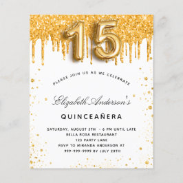 Flyer Invitación para el presupuesto de oro blanco de Qu