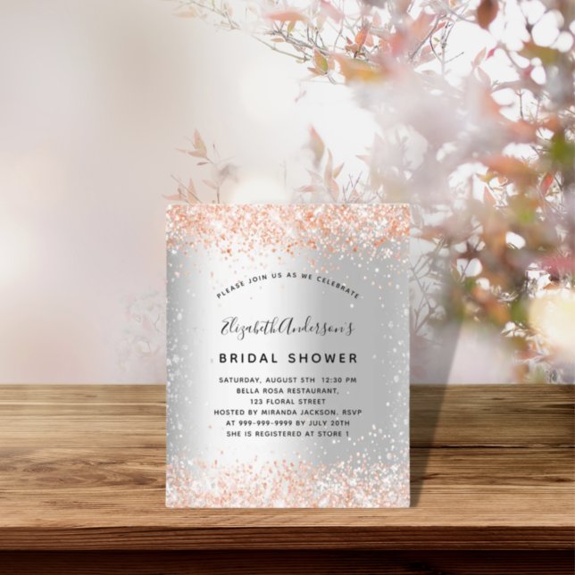 Flyer Invitación para el presupuesto rosa de oro de la d (Subido por el creador)