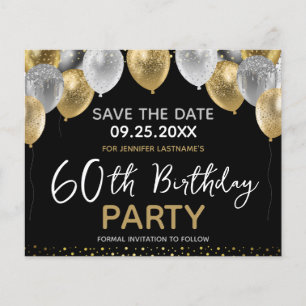 Flyer Invitación para fiesta de 60 cumpleaños Save the D