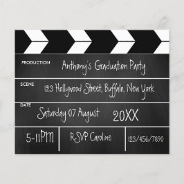 Flyer Invitación para fiesta de graduación con pizarra d