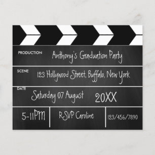Flyer Invitación para fiesta de graduación con pizarra d