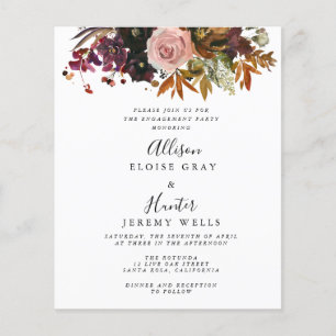 Flyer Invitación para la fiesta de compromiso de otoño