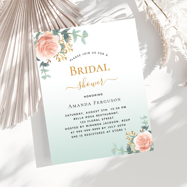 Flyer Invitación para presupuesto de Bridal Shower flora (Subido por el creador)