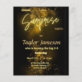 Flyer Invitación para sorpresa de presupuesto QR rsvp