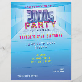Flyer Invitación para tema de fiesta de los 2000