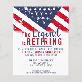 Flyer Invitación patriótica a la jubilación de la policí