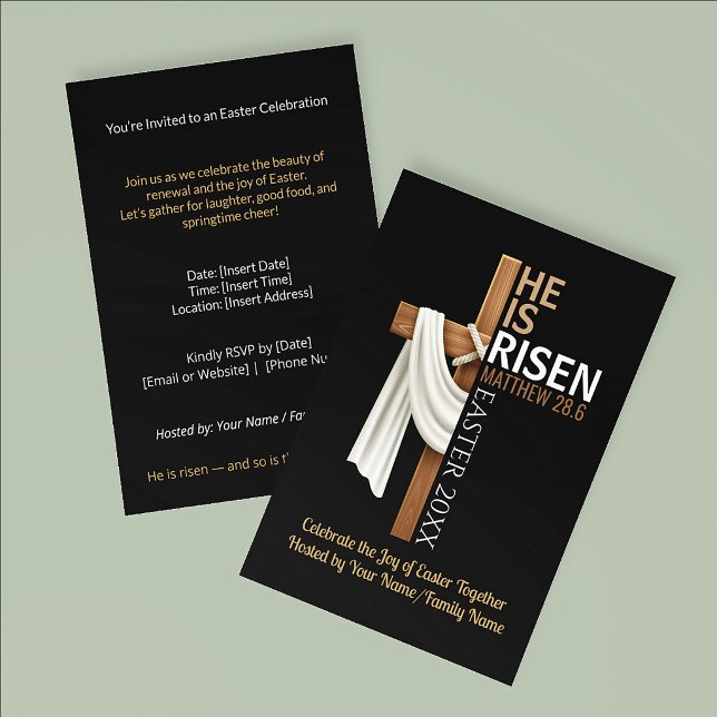 Flyer Invitación personalizada de fiesta de Pascua Él ha (Subido por el creador)