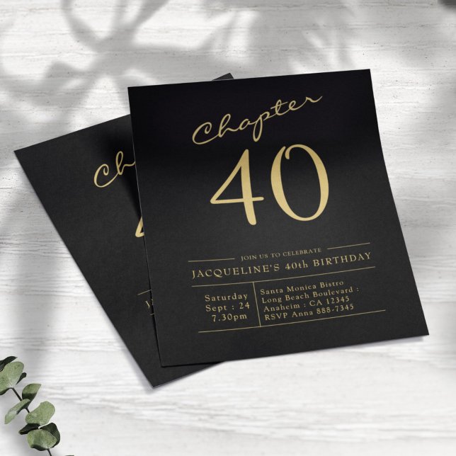Flyer Invitación por 40 cumpleaños a Black Gold Budget (Subido por el creador)