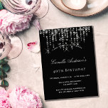 Flyer Invitación presupuestal de la estrella de plata ne<br><div class="desc">Tenga en cuenta que esta invitación está en papel de volante y es muy delgada. Los sobres no están incluidos. Para invitaciones más gruesas (el mismo diseño) visite nuestra tienda. Una invitación de cumpleaños número 40 (o cualquier edad). Un fondo negro adornado con falsas estrellas plateadas. Personalice y agregue un...</div>