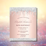 Flyer Invitación presupuestal para el rosa de oro de pla<br><div class="desc">Tenga en cuenta que esta invitación está en papel de volante y es muy delgada. Los sobres no están incluidos. Para tarjetas más gruesas (mismo diseño) por favor visite nuestra tienda. Una invitación moderna, elegante y glamurosa para una fiesta de cumpleaños número 50 (o cualquier edad) de una mujer. Un...</div>