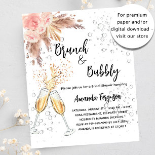 Flyer Invitación presupuestaria Brunch Bubbly Bridal pam