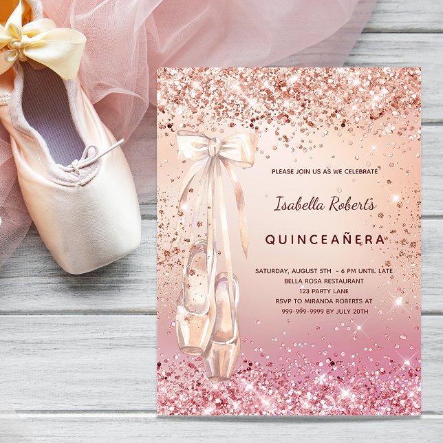Flyer Invitación presupuestaria de la bailarina rosa ros (Subido por el creador)