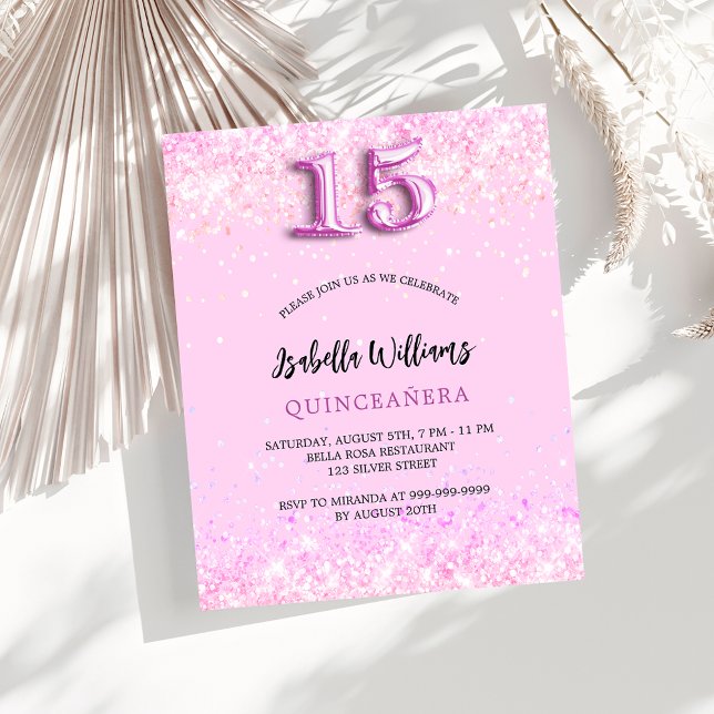 Flyer Invitación presupuestaria de Quinceanera (Subido por el creador)